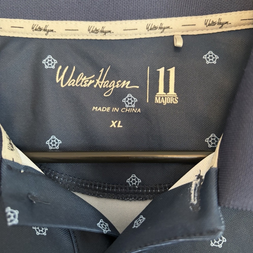 Walter Hagen 11 Performance Golf Polo Men's XL Navy Blue Turtle Sea Patterned - Picture 3 of 7